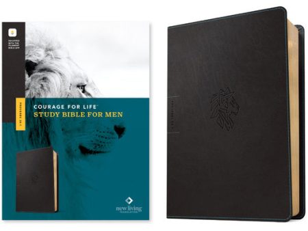 NLT Courage for Life Study Bible for Men, Filament Enabled (Leatherlike, Onyx Lion) For Cheap