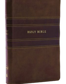 NKJV Personal Size Large Print Bible with 43,000 Cross References, Brown Leathersoft, Red Letter, Comfort Print Fashion