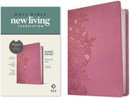 NLT Personal Size Giant Print Bible, Filament Enabled Edition (Red Letter, Leatherlike, Peony Pink) Fashion