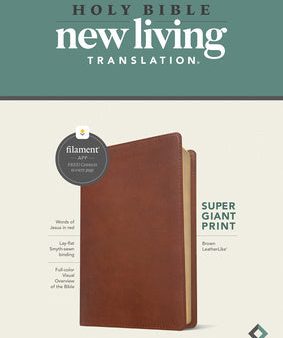 NLT Super Giant Print Bible, Filament Enabled (Leatherlike, Brown, Red Letter) Online now